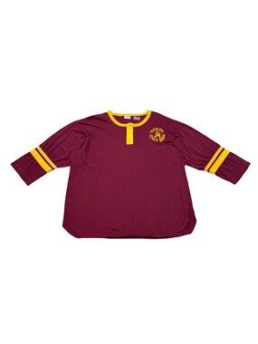 Vintage 1970s Nero's Stock Barn Football Jersey Shirt Burgundy Gold Made USA